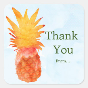 Autocollants de fête Luau tropical aquarelle Anana