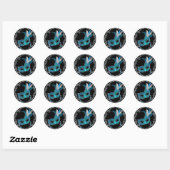 Autocollants de fête masquée bleu sarcelle noir (Feuille)