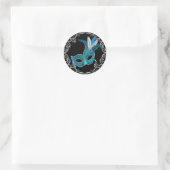 Autocollants de fête masquée bleu sarcelle noir (Sac)