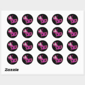 Autocollants de fête masquée rose vif (Feuille)