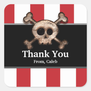 Autocollants de fête pirate crâne en détresse