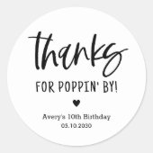 Autocollants de fête pour popcorn Merci d'être pas (Devant)