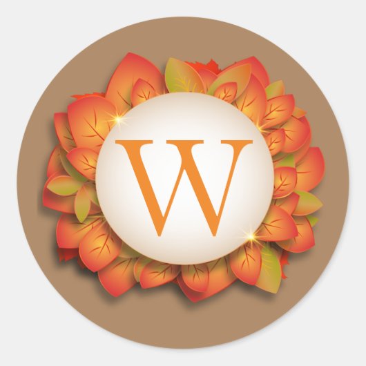 Autocollants de feuilles orange de Thanksgiving (Devant)