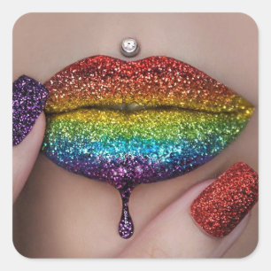 Autocollants de fierté - Lipstick Lesbienne Rouge