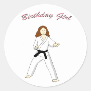 Autocollants de fille d'anniversaire d'arts