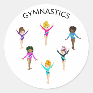 Autocollants de fille de gymnastique avec 6 gymnas
