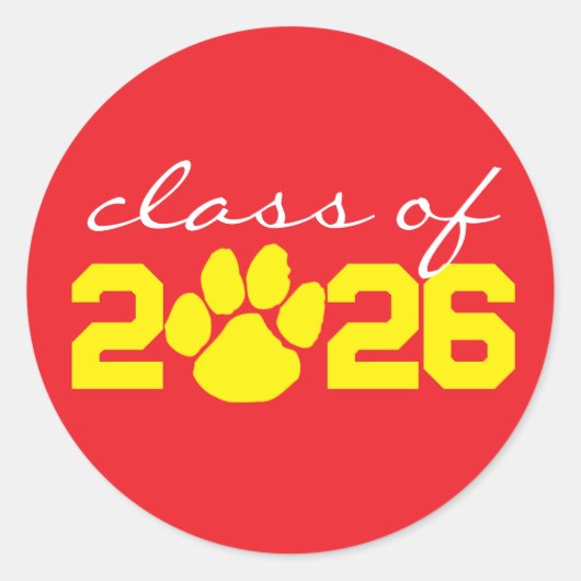 Autocollants de fin d'études à empreinte de patte  (Devant)