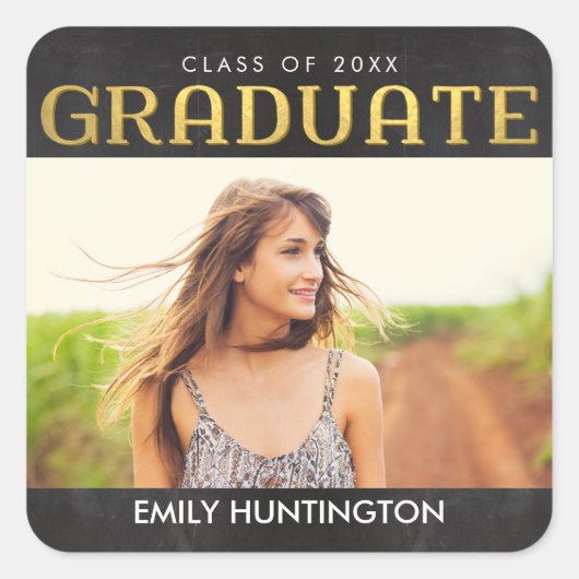 Autocollants de fin d'études de collage brillant E (Devant)