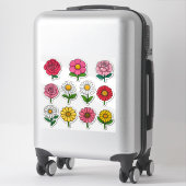 Autocollants de fleurs de dessin animé colorés (Sur valise)