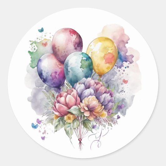 Autocollants de fleurs et de ballons magnifiques (Devant)