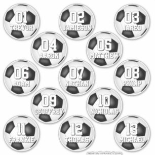autocollants de football personnalisés pour 13 gar