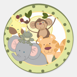 Autocollants de forme ronde pour la jungle