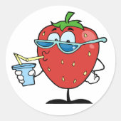 Autocollants de fraise buvant (Devant)