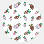Autocollants de fraises recouvertes de chocolat à (Devant)
