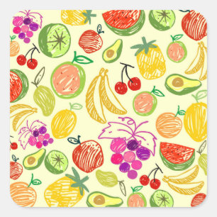 Autocollants de fruits mélangés