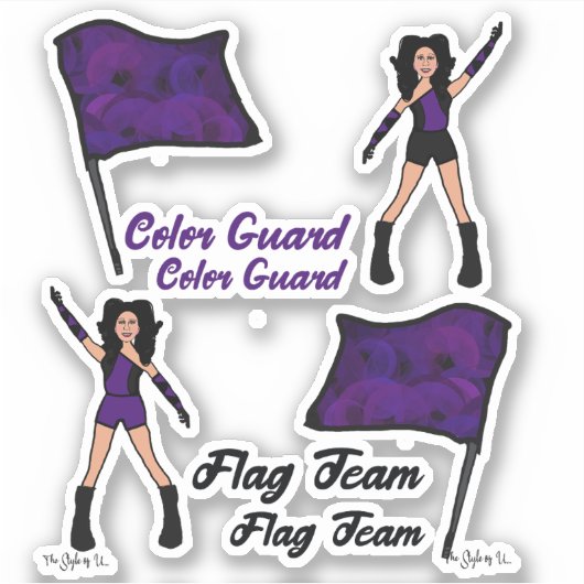 Autocollants de Garde de Drapeau (Violet 2) (Devant)
