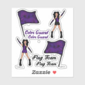 Autocollants de Garde de Drapeau (Violet 2) (Feuille)