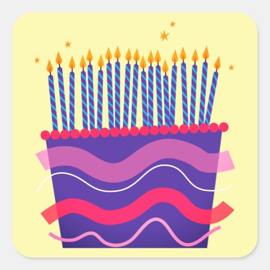 Autocollants de gâteau d'anniversaire ou sceaux d' (Devant)