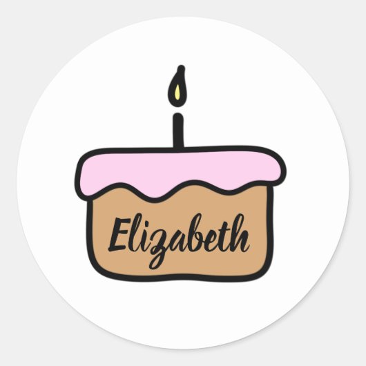 Autocollants de gâteau d'anniversaire personnalisé (Devant)