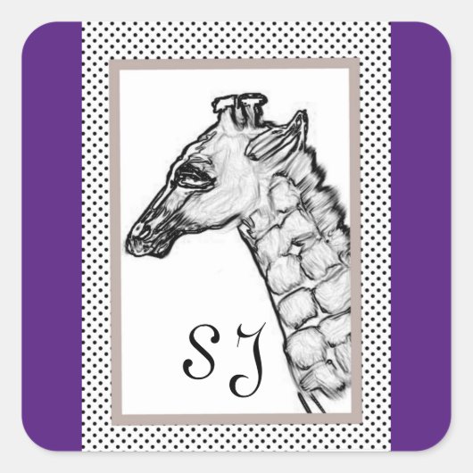 autocollants de girafe pour sceller les lettres ou (Devant)