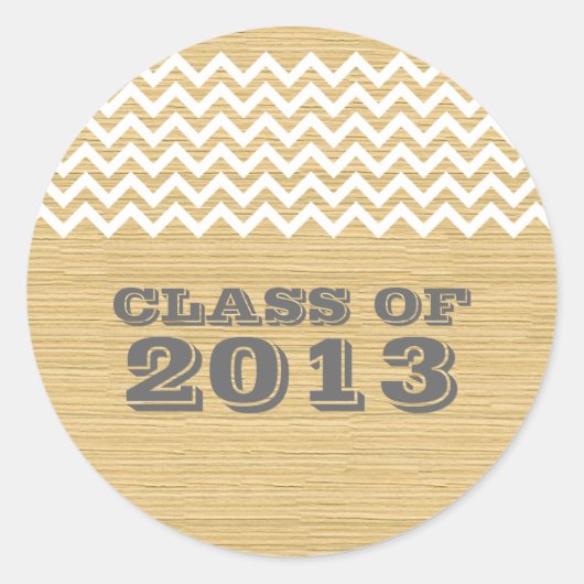 Autocollants de graduation Ivory Rustic Chevron (Devant)
