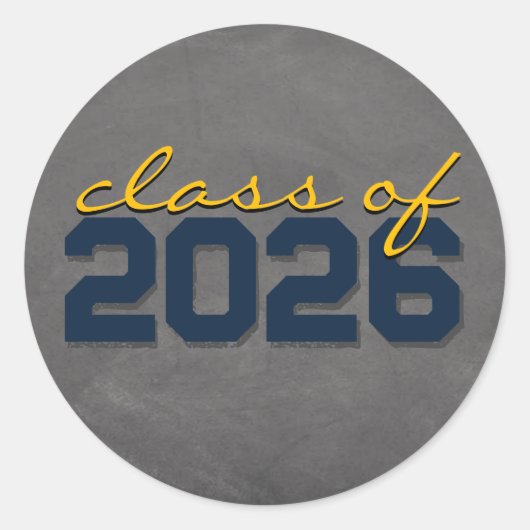 Autocollants de graduation Navy et Or Tableau Noir (Devant)