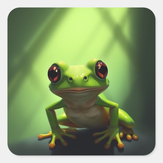 Autocollants de grenouilles vert mignons (Devant)
