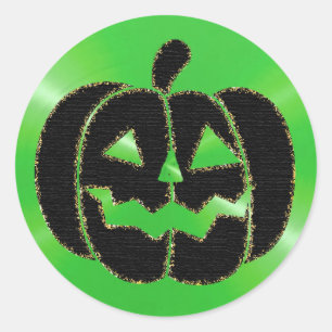 Autocollants de Halloween de citrouille de vert et