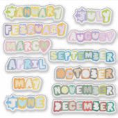 autocollants de journal pour les mois de l'année (Devant)