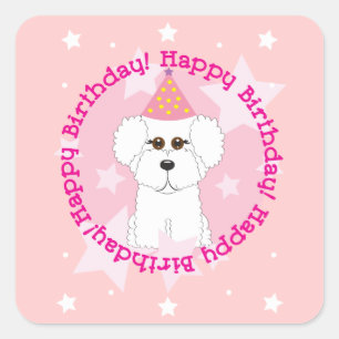 Autocollants de joyeux anniversaire de Bichon