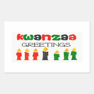 Autocollants de Kwanzaa avec des bougies