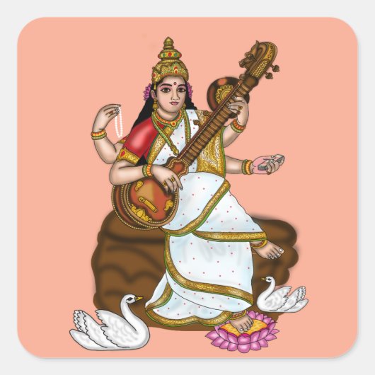 Autocollants de la déesse Saraswati (Devant)