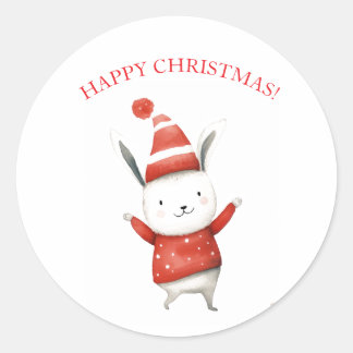 AUTOCOLLANTS DE LAPIN DE NOËL SAUTANT