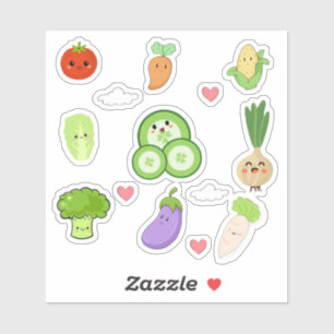 Autocollants de légumes Kawaii mignons