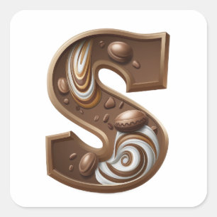 Autocollants de lettre S au chocolat
