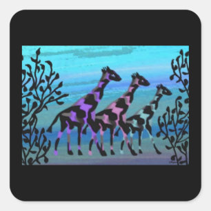 Autocollants de lever de soleil de girafe