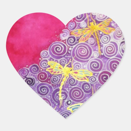 Autocollants de libellules : Soie peinte à la main (Devant)