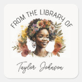 Autocollants de livre, plaque de bibliothèque Nom  (Devant)