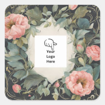 Autocollants de logo floral fabuleux personnalisab