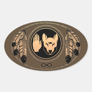 Autocollants de loup d'art autochtone Autocollants