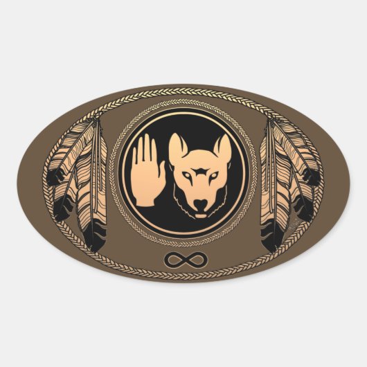 Autocollants de loup d'art autochtone Autocollants (Devant)