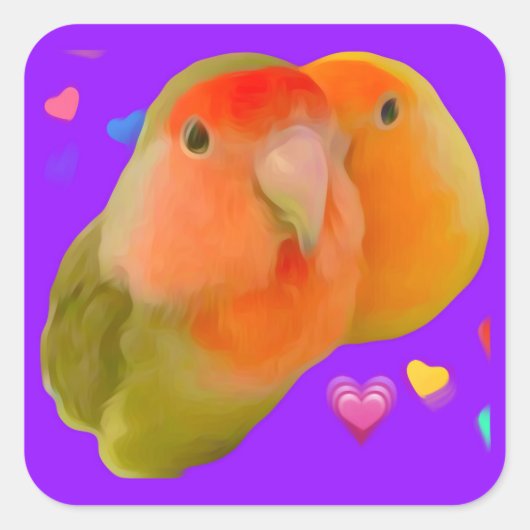 Autocollants de lovebird mignons (Devant)