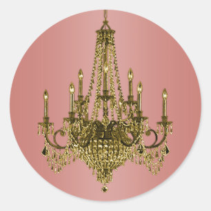Autocollants de lustre rose corail et or