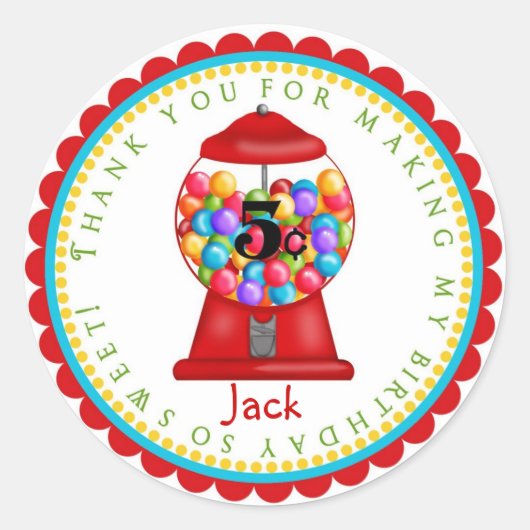 Autocollants de machine de Gumball (Devant)