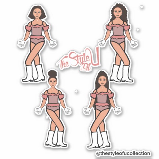 Autocollants de majorette / danseuse mélange pêche (Devant)