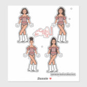 Autocollants de majorette / danseuse mélange pêche (Feuille)