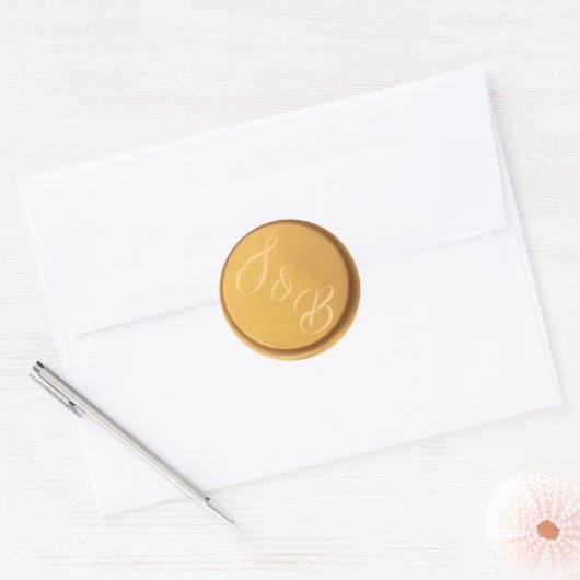 Autocollants de mariage à cacheter à la cire dorée (Enveloppe)