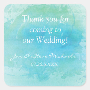 Autocollants de mariage à la mer de plage à l'aqua