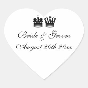 Autocollants de mariage à thème King et Queen