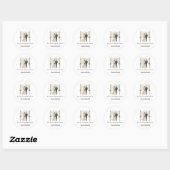 Autocollants de Mariage Bleu Nuit Or (Feuille)
